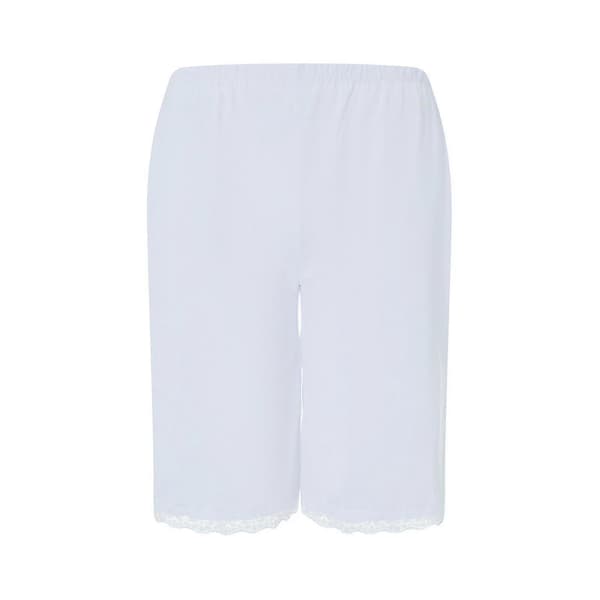 Bløde silke Snip-it shorts - Klassisk nattøj lingeri til damer White XL