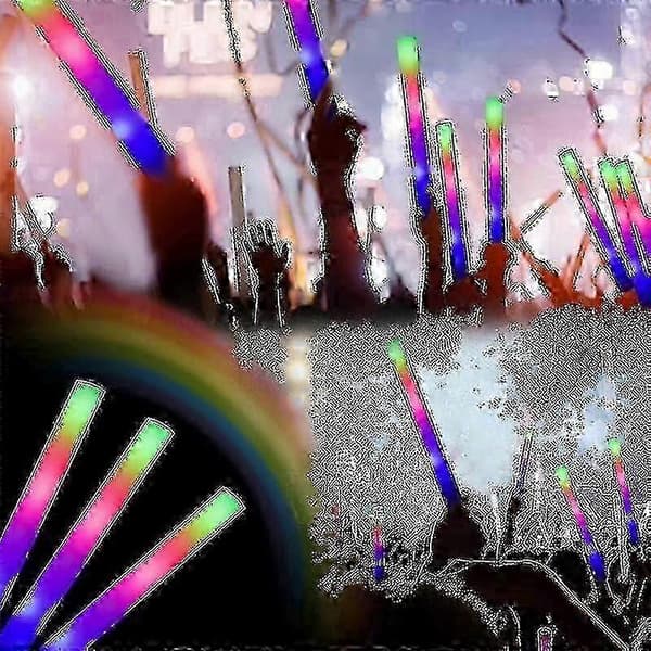 60 stk. RGB LED-skumstave til fest, lyser i mørket. 60pcs Blue