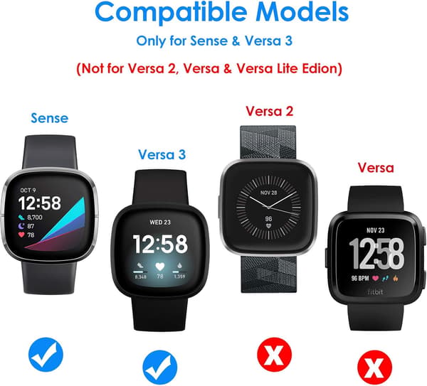 [LCS] Bånd kompatibelt med Fitbit Sense / Versa 3, bånd for kvinner Leopard