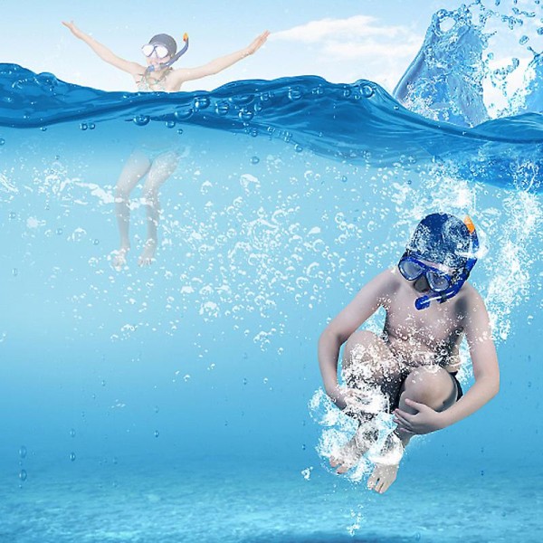Fashionabla simglasögon för barn med snorkel, undervattenssport, pojkar, flickor, dykarglasögon för barn Sky Blue