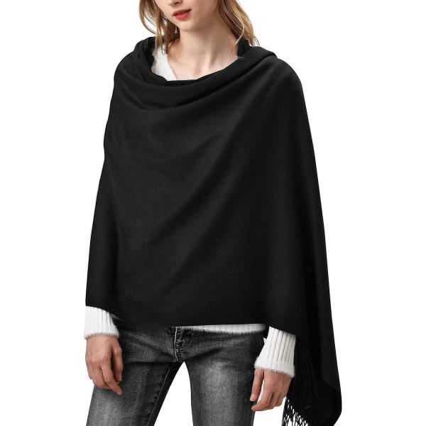 Vinterscarf kashmirliknande pashminasjal wraps mjuk varm filt Dark grey