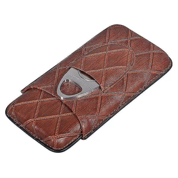 Cigarrfodral Portabelt Cigarr Läderfodral Cigarr Rese Cigarrsax Set Cigarrsax Förvaring Bär 3-pack black