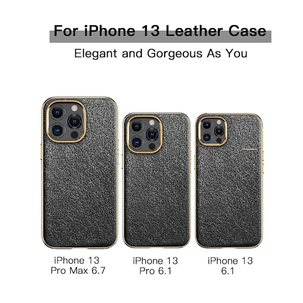 Læder Etui Til Iphone 13 Iphone 13pro Max 13 Mini Black iPhone 13 Pro Max