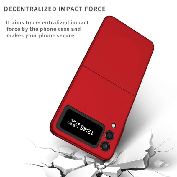 Til Samsung Galaxy Z Flip4 Armor Sammenleggbart Telefondeksel Red