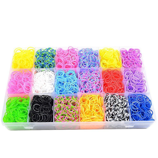 Gummiband Påfyllning Vävstolsset 18 Färger Vävband Set För Armbandstillverkning DIY
