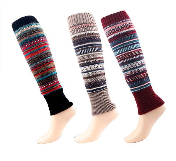 Dammode Vinter Långa Benvärmare Stickade Virkade Strumpor Stickade Varma Khaki
