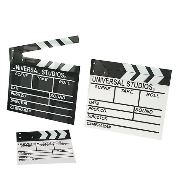 Film Film Clap Board Hollywood Clapper Board Träfilm Film Clapboard Tillbehör white 20*20cm