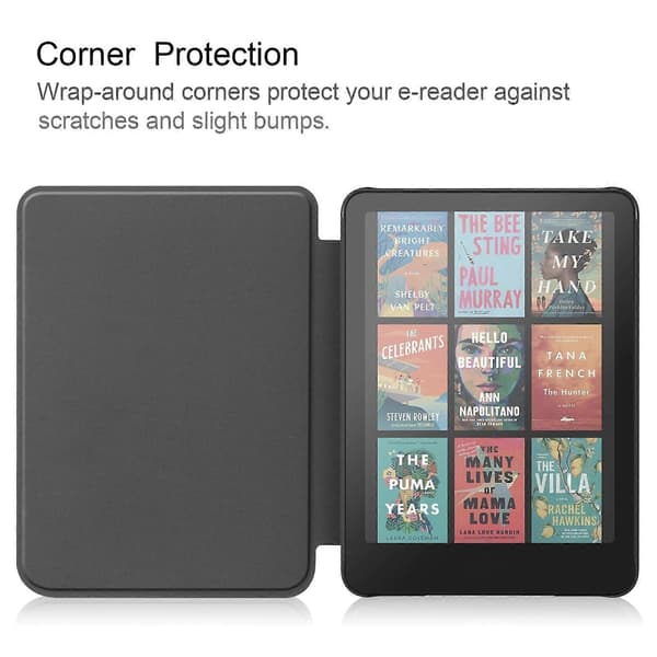 Ensfarget skinnveske til Kindle 12. generasjon 2024 Retro Tower