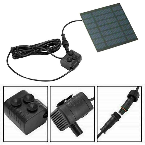 Solpaneldriven Vattenpump Växt Akvarium Fontän Pool Damm
