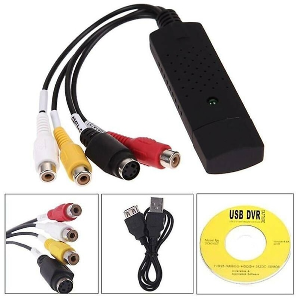 USB 2.0 VHS Band till PC DVD Converter Spel Video &amp; Adapter för ljudupptagningskort