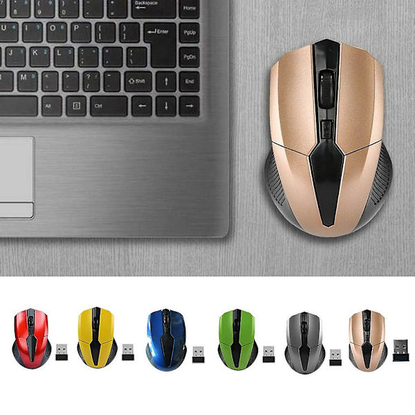 Portabel 319 2.4 GHz Trådlös Mus Justerbar 1200 DPI Optisk Gamingmus Trådlösa Hemmakontorsspelmöss För PC Dator Laptop red