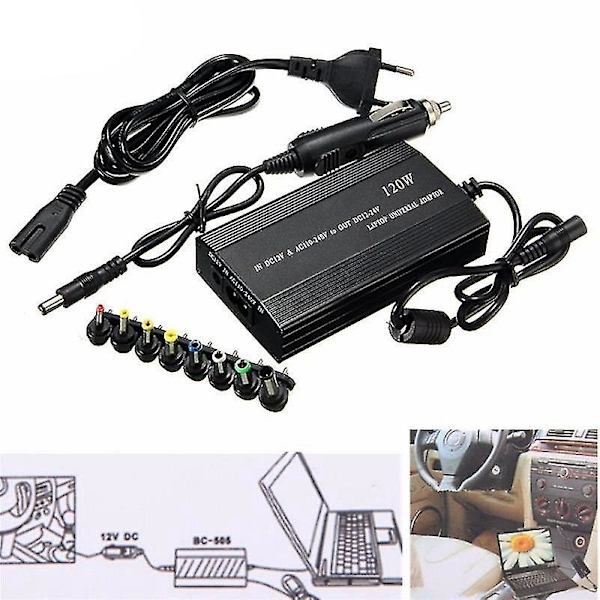 Multifunktionell Laptopadapter, Universell 120W EU-kontakt
