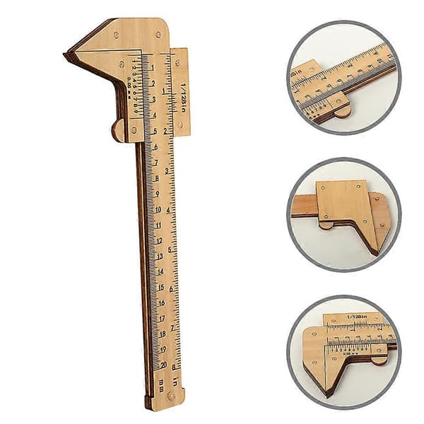 Treruler 5 stk. skyvelære for ingeniører Trebearbeiding Måleverktøy Rektangulær struktur Beige 25X10X1.2CM