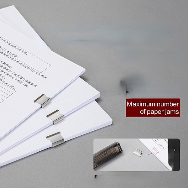 Håndpapirklemme med påfyll Metallstiftemaskin Papirklemmer for dokumentinnbinding Skrivesaker White