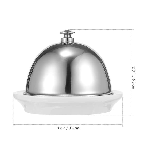 [LCS] Keramisk smörrätt Multifunktionell matbehållare för hemmabruk Silver 9.50X9.50X6.00CM