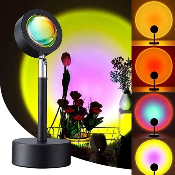 4 Färger USB Solnedgång Projektorlampa