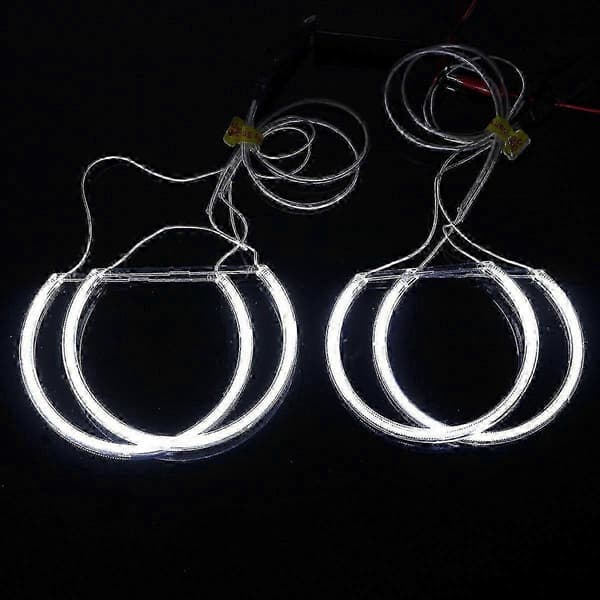[LCS]4x Ccfl Angel Eye Halo Led Ring Light Vit Icke-projektor för E46 3-serie