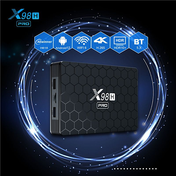 Smart TV Oppgradering, Quad-Core Prosessor Android Boks 2024 for Hjemmeunderholdning, Wi-Fi 6 Aktivert Strømmeenhet med 8K Dekoder og Bluetooth 5.0,