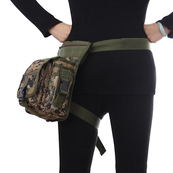 Kannettavat miesten vyötärölaukut vyöllä Camouflage vedenpitävä nyloninen työkalupakki Taktinen peli Miesten jalkalaukut 2