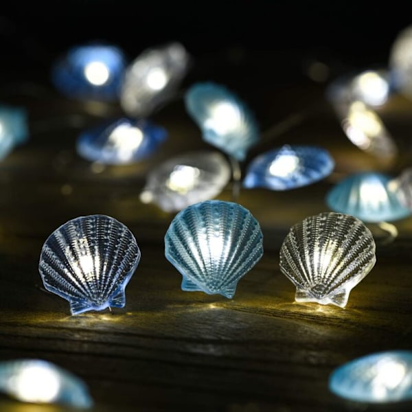 LED-valosarja sisä- ja ulkokäyttöön, paristokäyttöinen, huoneen koristeluun, syntymäpäiville, häihin, trooppinen meriaihe, merihevonen, meritähti, simpukat