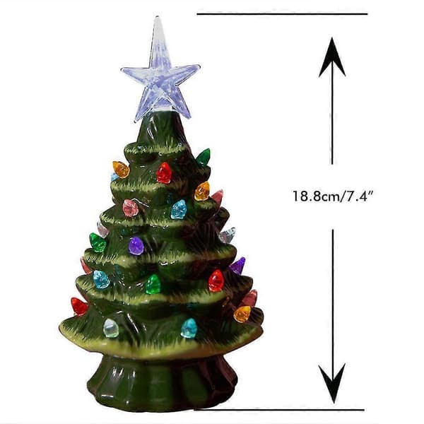 [LCS]18.8cm keramisk juletre med lys til bordplate