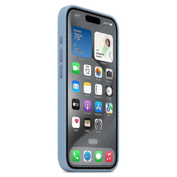 [LCS] Silikondeksel til iPhone 15 Pro-deksel kompatibel med MagSafe Light blue iPhone 15 Pro