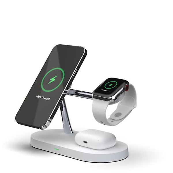 15W smart 3 i 1 magnetisk trådløs hurtiglader, egnet for Apple 12, klokkelader
