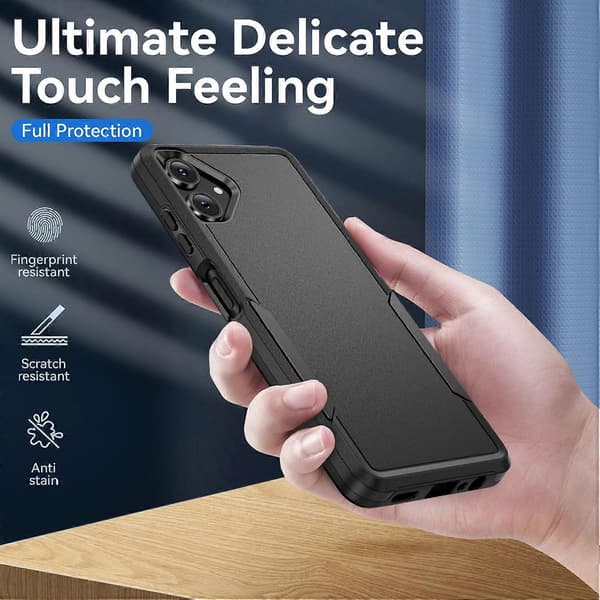 [LCS] Til Samsung Galaxy A06 5G Deksel PC+TPU Militærgradert Fallbeskyttende Telefondeksel Multicolor Black