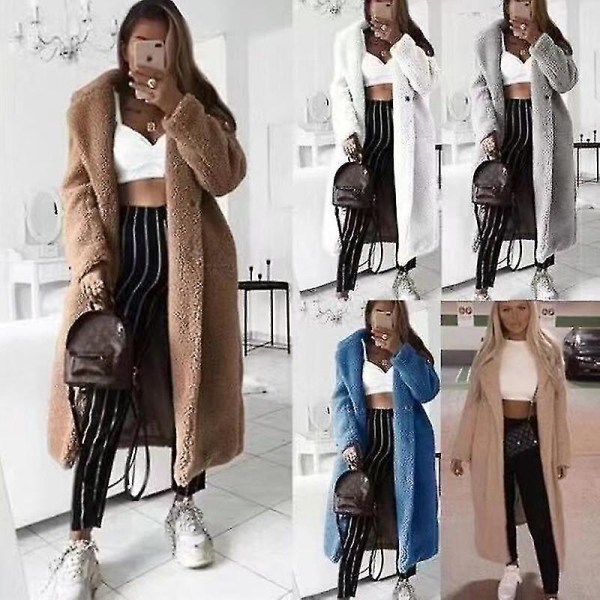 Faux Pels Teddy Frakke Kvinder Efterår Vinter Casual Plus Størrelse Lang Ja