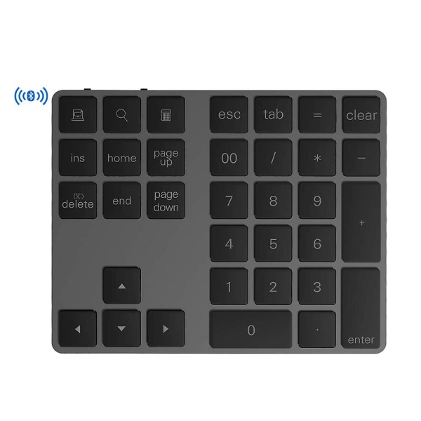 Trådlösa numeriska tangentbord 34-knapps Bluetooth numeriskt tangentbord för dator bärbar surfplatta Black