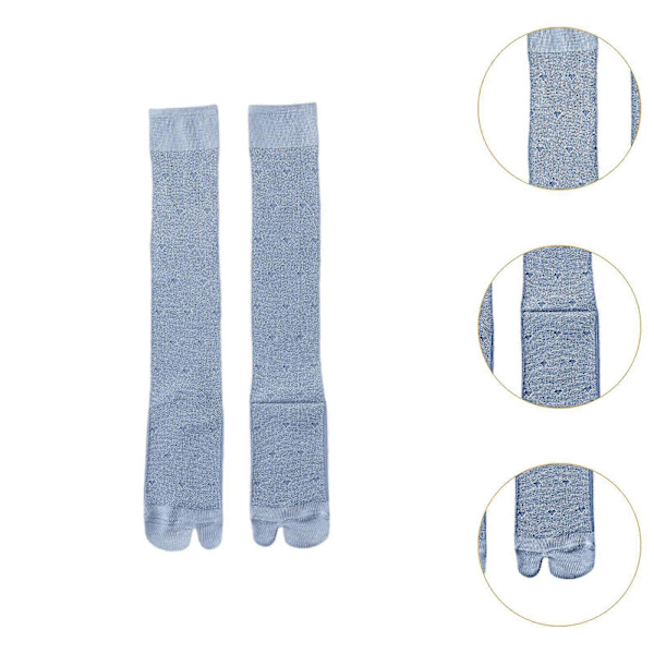 [LCS]Sommar Tabi Split Toe Strumpor Andningsbara Förlängda Vadstrumpor för Kvinnor Bekväma Blue