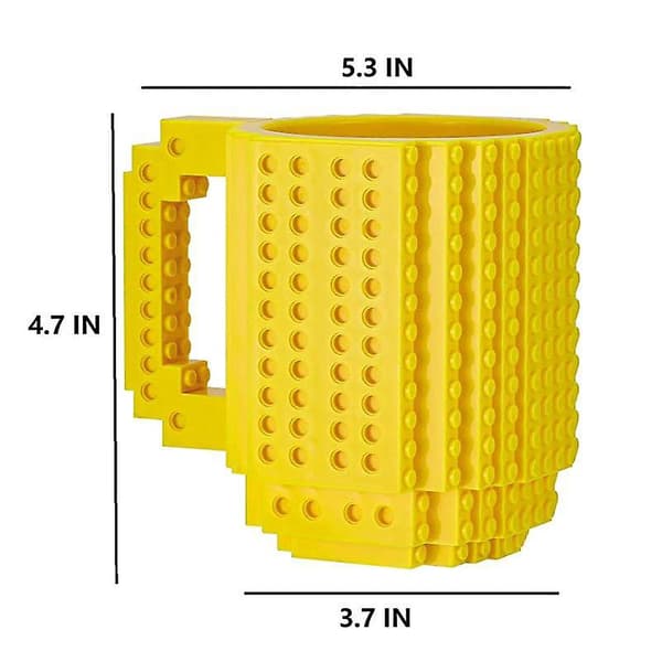 [LCS] Murstensformet Kreativ Byggeklods Krus (tilfældige klodser) Yellow