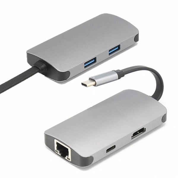 USB C till HDMI 3.0 Hub Hub Gigabit Ethernet 4k Hd Konverteringstyp