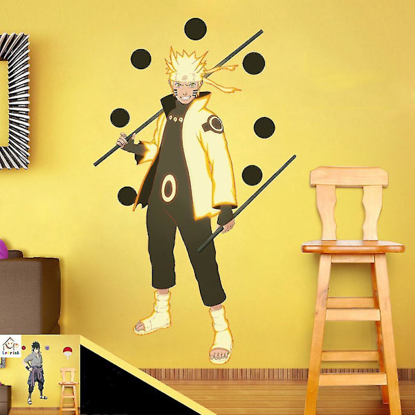 Anime Uzumaki Naruto Vægklistermærke Mural Børneværelse Tegneserie Tapet