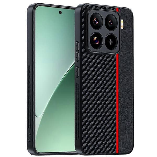 [LCS] Karbonfiber telefondeksel til Xiaomi 15 Black Red