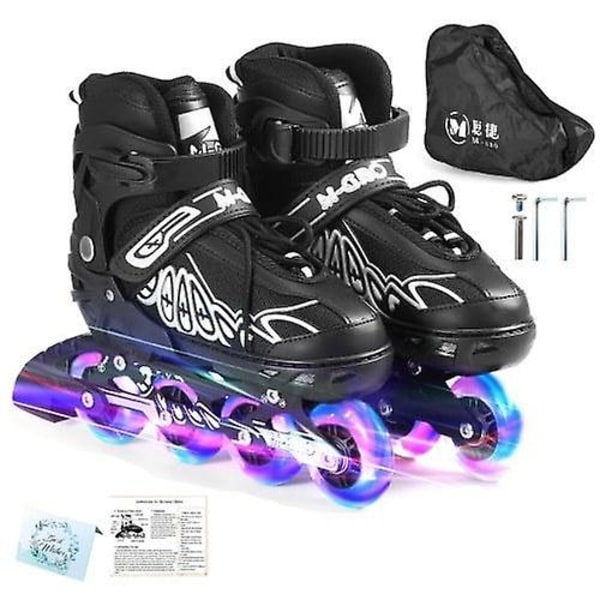 Justerbara inlines med upplysande hjul Skates Outdoor