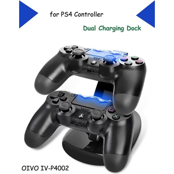 PS4-tillbehör dubbel mikro USB -laddare docka joystick ps4-laddningsstation för playstation 4 dualshock4-kontroller laddare
