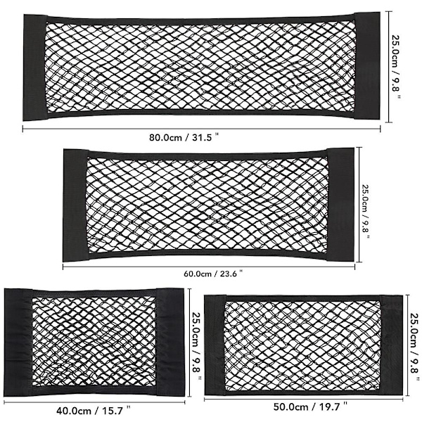 Auton takakontin istuimen joustava verkko taikatarra verkkosäilytyspussi tasku auton järjestäjä istuimen selkäpussi 40*25cm 40X25 CM
