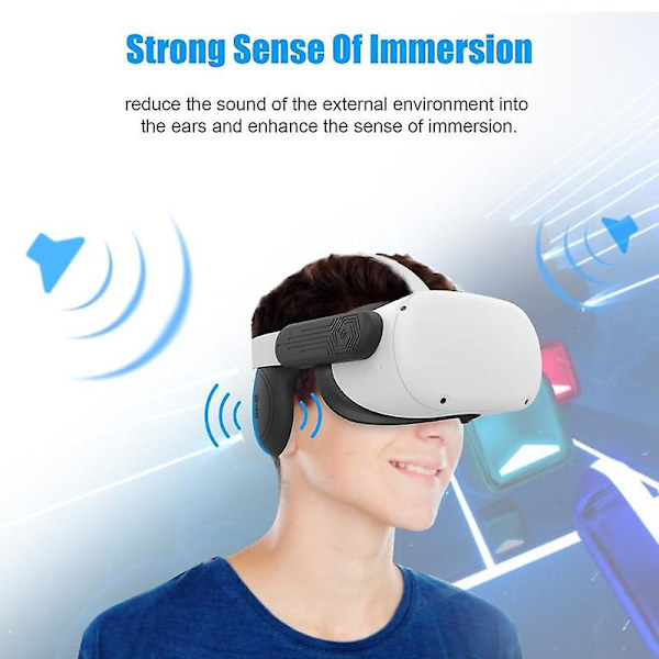 Silikoniset VR-kuulokkeet Oculus Quest 2 -kuulokkeille, melua vaimentavat, kuulokkeiden jatke, Quest 2 -lisävarusteet White