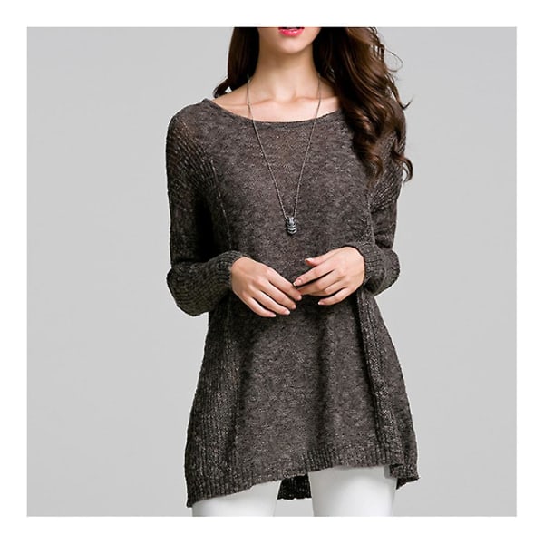 Batwing Striktynd Løs Pullover Sweater deep flower