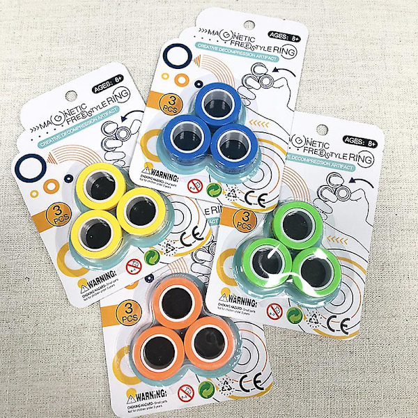 Anti-stress Magnetiska Ringar Fidget Unzip Leksak Magisk Ring Rekvisita Verktyg
