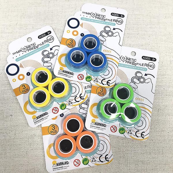 [LCS] Anti-stress magnetiska ringar Fidget Unzip Toy Magic Ring Props Tools