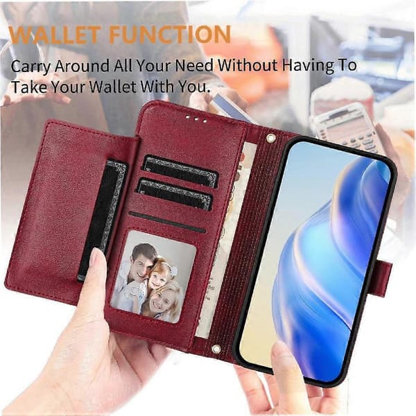 [LCS]Flip Cover til Oneplus Nord 2T PU Læder Magnetisk Lynlås Kortholder Red