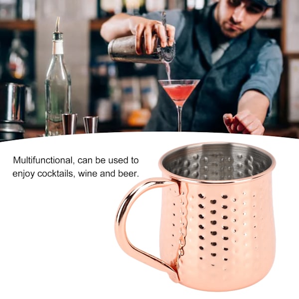 304 Cocktailkrus i rustfritt stål, Hammered ølkrus i rustfritt stål for hjemmebarer og underholdning Style 1 500ml