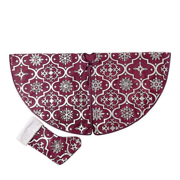 Juletræsdekoration Nederdel Base Gulvmåtte Cover Julekugle Hjemme Ornament Purple
