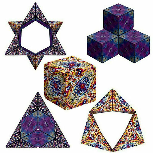 3D Föränderlig Magnetisk Magisk Kub Hand Flip Pussel Anti Stress Leksak Julklapp 1 1