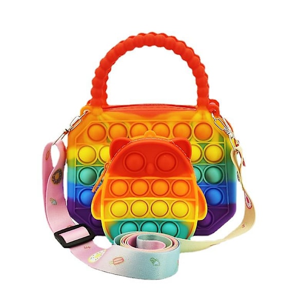Push Pop Bubble Fidget Sensorisk Leksak Messenger Väska Stil Stress Relief För Hemma Skola Och Kontor För 2