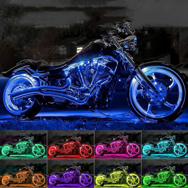 Rgb Motorcykel Led Light Under Glow Neon Strip Bluetooth App Control Kit