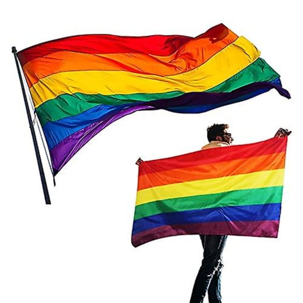 Rainbow lgbt pride-flagga 3x5 fot (90 x 150 cm)
