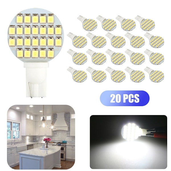 20x T10/921/194 Vita LED RV Släpvagn Landskapsbelysning Interiör Lampor